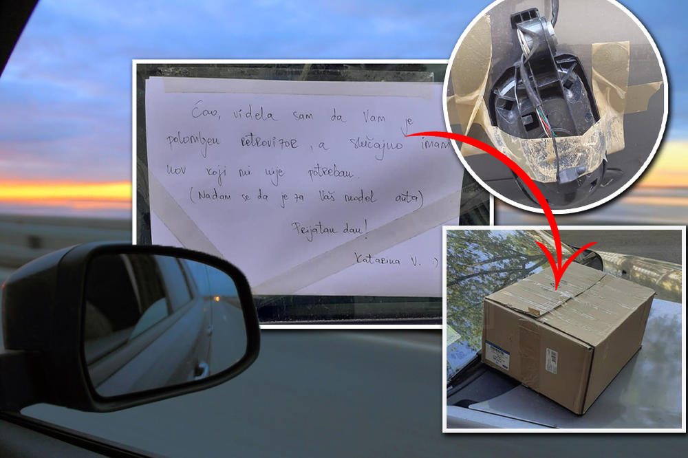 ČOVEKU JE BIO POLOMLJEN RETROVIZOR NA KOLIMA: Izašao je i video kutiju i poruku od neke Katarine! ZGRANUO SE!