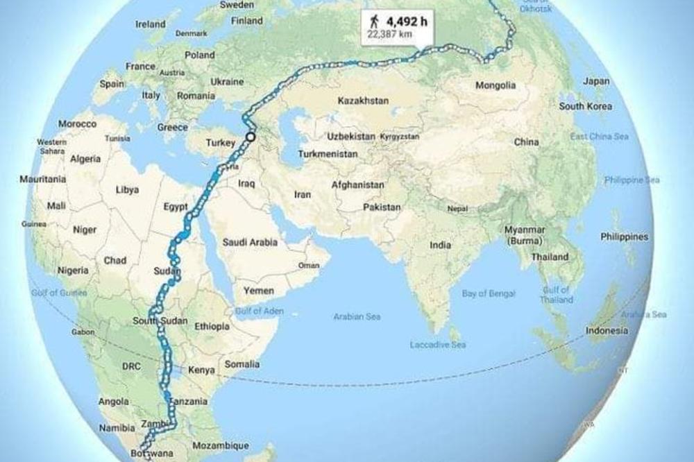OVO JE NAJDUŽA PEŠAČKA RUTA NA SVETU: Ova šetnja bi trajala preko 500 dana bez prestanka