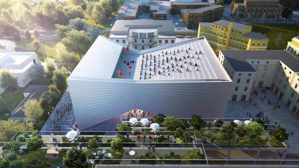 Projekat tržnog centra Big u Tirani sa Narodnim pozorištem na krovu