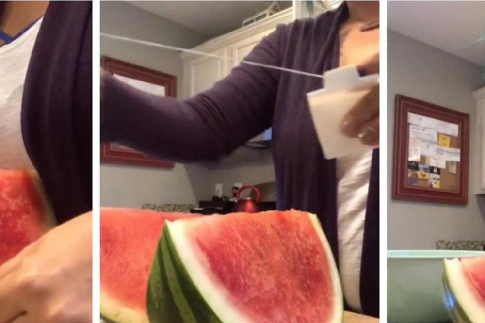 ZNATE LI DA LUBENICA MOŽE SAVRŠENO DA SE ISEČE ZUBNIM KONCEM? Ovaj trik će vas raspametiti! (VIDEO)