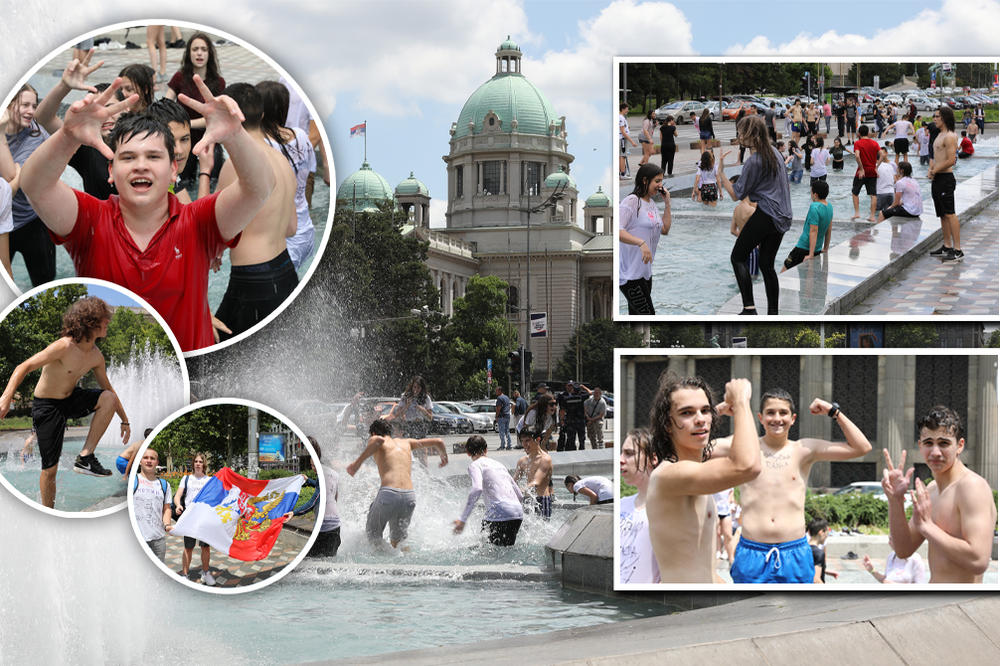 KAKO SE PROSLAVLJA MALA MATURA U BG? A KAKO DRUGAČIJE NEGO OVAKO! Policija je bila blizu, ali spektakl nije izostao