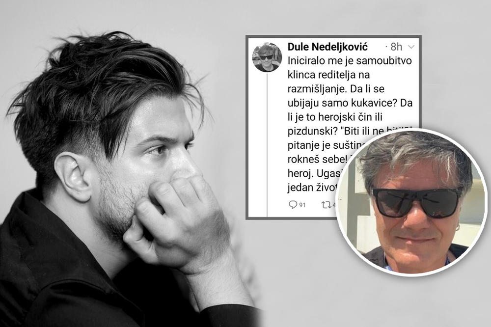 DA LI JE SAMOUBISTVO HEROJSKI ILI PIZDUNSKI ČIN? TI SI UBICA, NE HEROJ! Tvit Duleta Nedeljkovića razbesneo mnoge