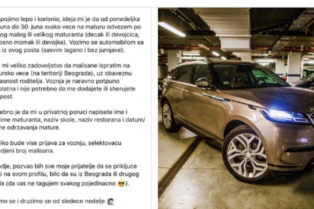 OGNJEN JE NAPRAVIO JEDAN JAKO LEP GEST Maturantima će pomoći da provedu matursko veče na način na koji nisu sanjali