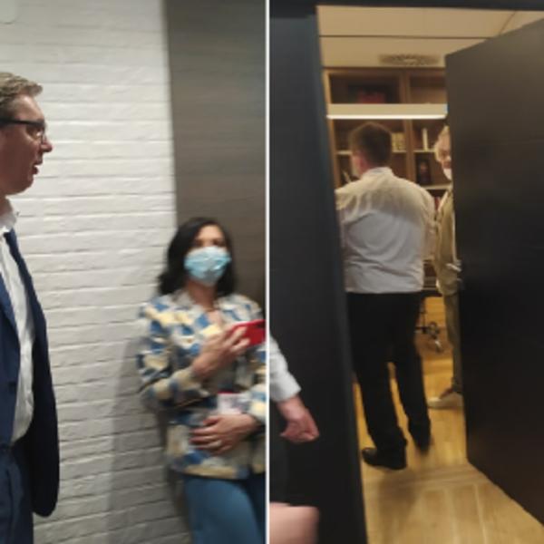VUČIĆ JE UŠAO U SKRIVENU PROSTORIJU U ŠTABU SNS: Otvorio je vrata i videli smo da je ON VEĆ TAMO! (FOTO)