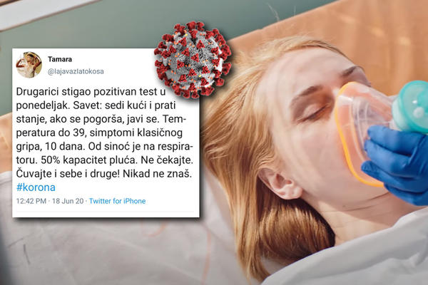OD PREKSINOĆ JE NA RESPIRATORU, KAPACITET PLUĆA 50%! Devojka je upozorila sve one koji se sprdaju s koronom! (FOTO)