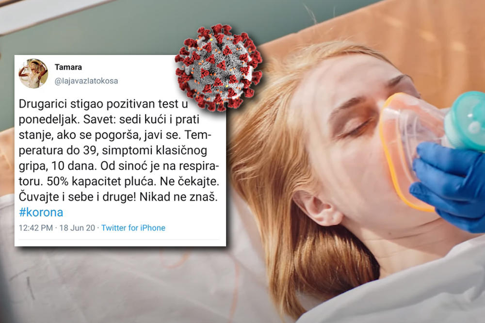 OD PREKSINOĆ JE NA RESPIRATORU, KAPACITET PLUĆA 50%! Devojka je upozorila sve one koji se sprdaju s koronom! (FOTO)