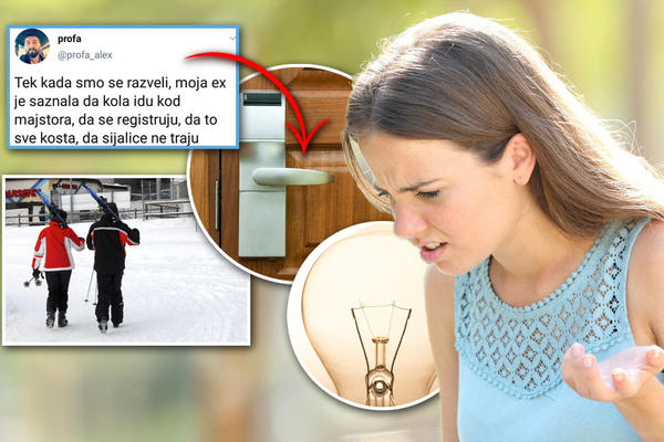 TEK KAD SMO SE RAZVELI, EX JE SAZNALA DA KOLA IDU KOD MAJSTORA, DA SVE KOŠTA, DA SIJALICE NE TRAJU VEČNO: Tvit dana