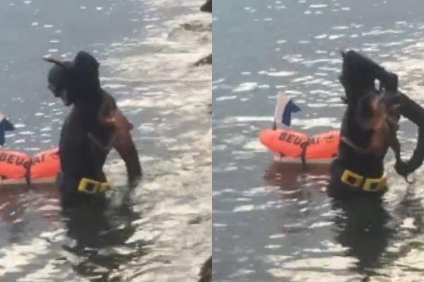 KAD SHVATITE ŠTA JE NA LEĐIMA OVOG RONIOCA... Uopšte vam neće biti dobro! (VIDEO)