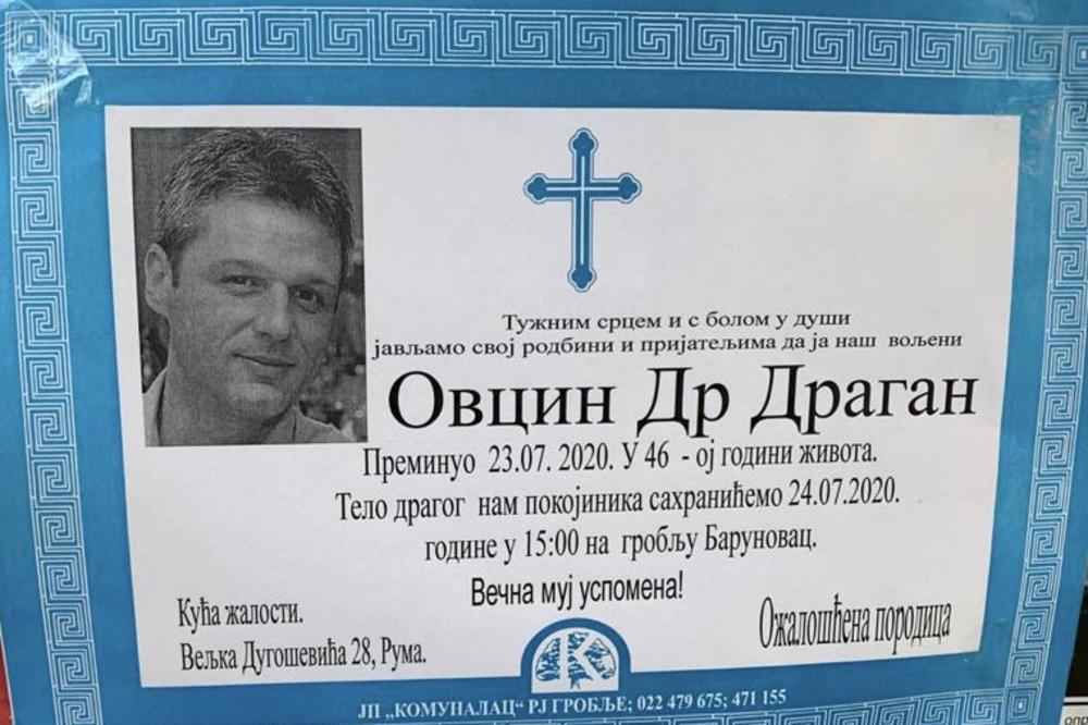 UMRO DOKTOR DRAGAN OVCIN! Svi će ga pamititi kao veoma humanog čoveka