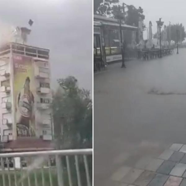 NEVREME URNISALO MAKEDONIJU, SCENE SU HAOS! Zgrade ostaju bez krova, jezero potopilo sve (VIDEO)
