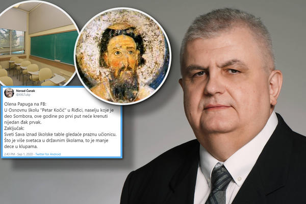DEBELI, OPET SE*EŠ! Čanak ispljuvao SVETOG SAVU i okrivio SVECE što u Somboru nijedan đak prvak nije pošao u ŠKOLU!