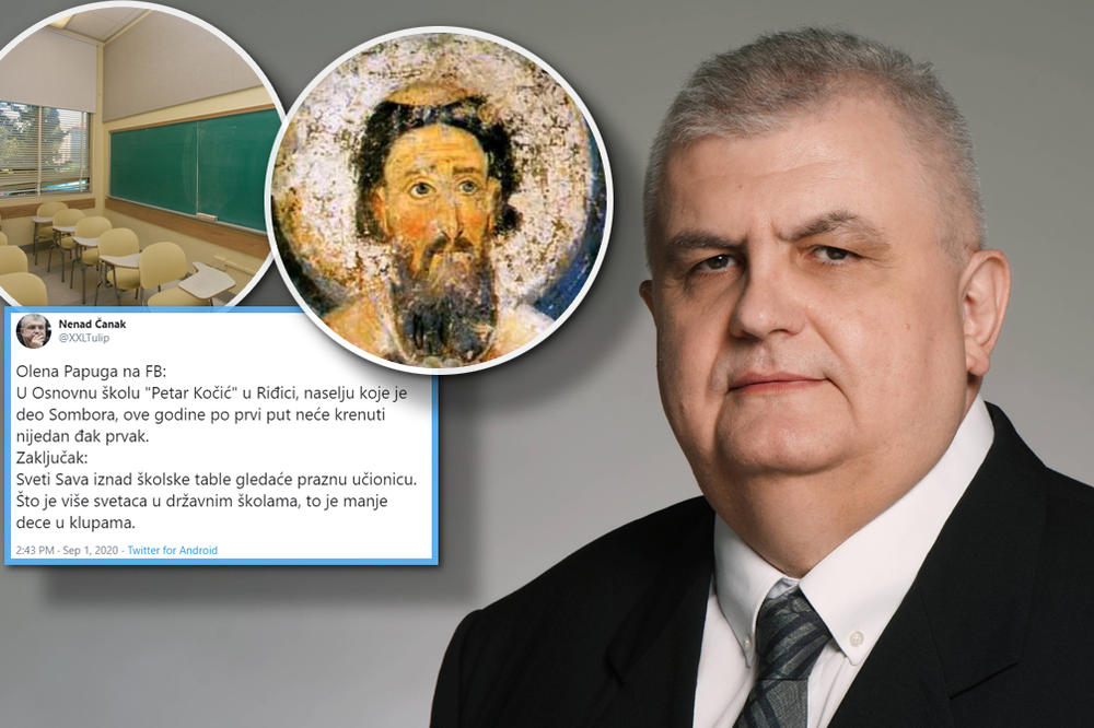 DEBELI, OPET SE*EŠ! Čanak ispljuvao SVETOG SAVU i okrivio SVECE što u Somboru nijedan đak prvak nije pošao u ŠKOLU!