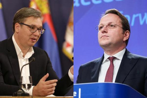 VAŽAN SUSRET: Vučić u Briselu sa komesarom za proširenje Varhejijem