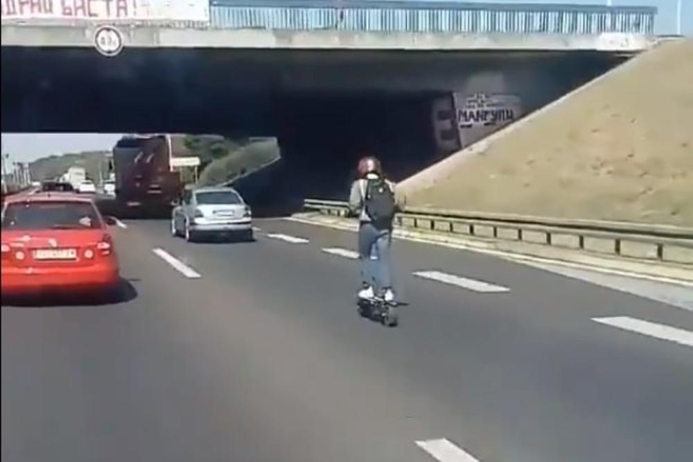 DIVLJAŠTVO NA NOVOM BEOGRADU: Sa ELEKTRIČNIM TROTINETOM išao 80 na sat po auto-putu, DOBRO NIKO NIJE IZGINUO