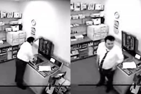 DEBELJKO SE POPEO NA KOPI-MAŠINU DA URADI NEŠTO NEVALJALO: A onda se desio BLAM DECENIJE! (VIDEO)