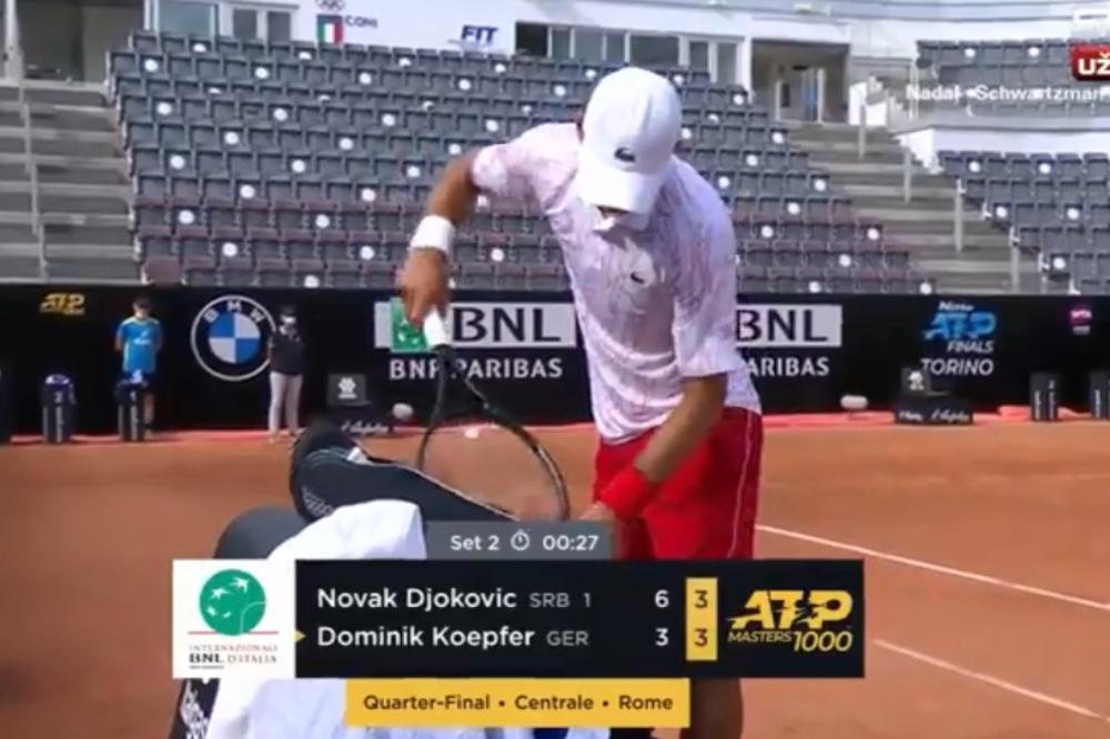 ĐOKOVIĆ OPET POBESNEO USRED MEČA: Kepfer mu uzeo brejk, a onda je Nole baš pogubio živce! (VIDEO)