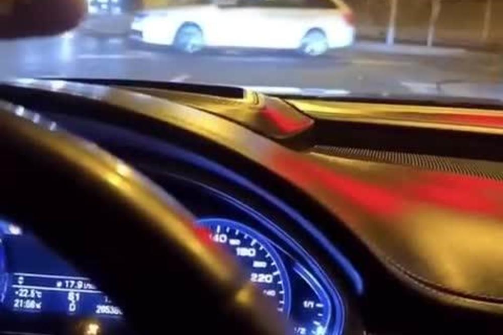 BAHATI SRBIN DIVLJAO ULICAMA UZ ACU LUKASA: Vozio preko 100 na sat kroz tunel, a sve je SAM SNIMIO (VIDEO)