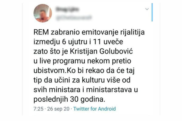 KRISTIJANA GOLUBOVIĆA ZA MINISTRA KULTURE - učinio je više za kulturu u Srbiji nego svi ministri kulture zajedno
