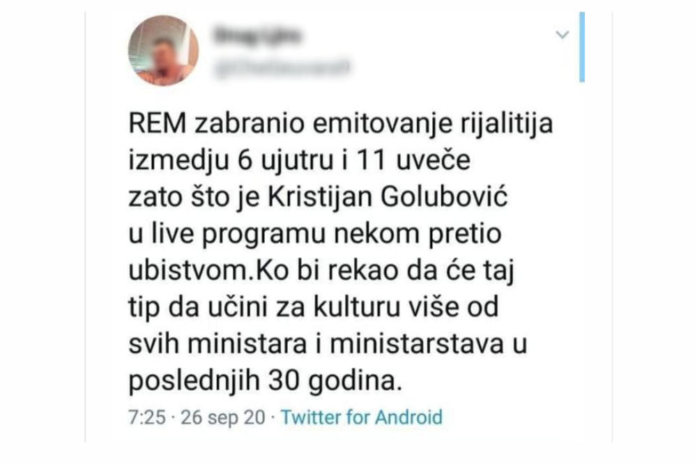 KRISTIJANA GOLUBOVIĆA ZA MINISTRA KULTURE - učinio je više za kulturu u Srbiji nego svi ministri kulture zajedno