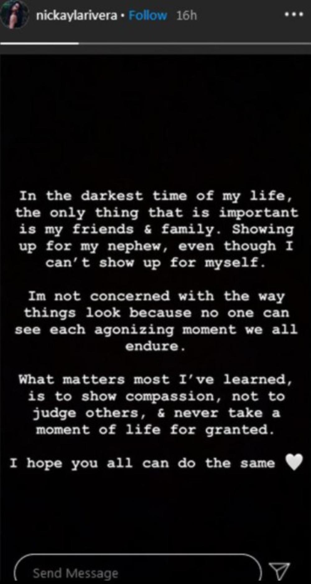 Story koji je sestra objavila 