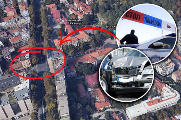 TEŠKA SAOBRAĆAJKA: U centru Beograda povređene tri osobe, policijski automobil uništen!  (FOTO)