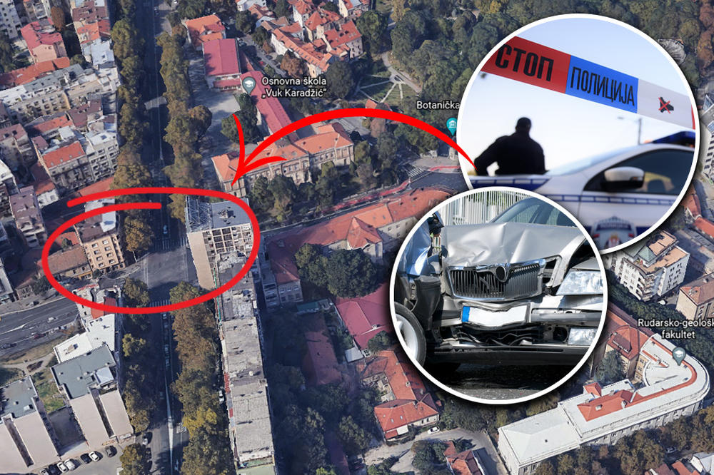 TEŠKA SAOBRAĆAJKA: U centru Beograda povređene tri osobe, policijski automobil uništen!  (FOTO)