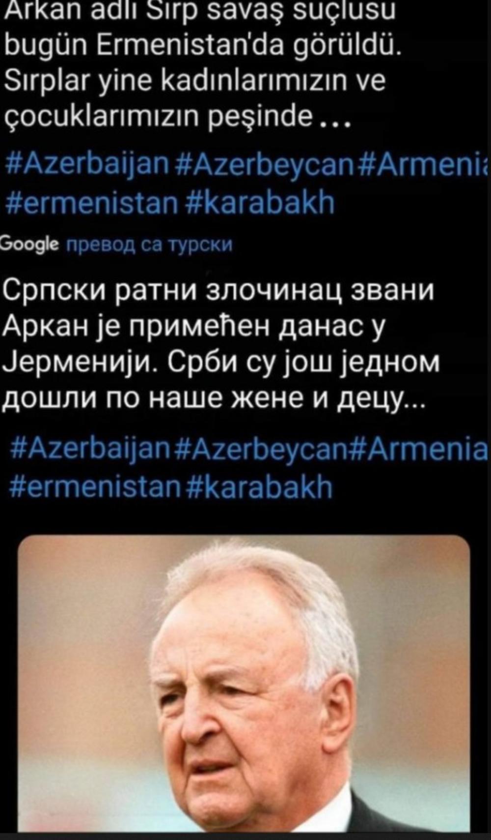 Originalna objava na društvenoj mreži 