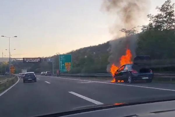 OGROMAN PLAMEN NA AUTO-PUTU: Zapalio se automobil nedaleko od Bubanj potoka (FOTO)