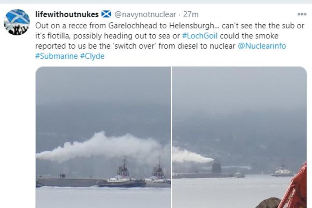 GUSTI BELI DIM KULJA IZ NUKLEARNE PODMORNICE NA OBALI ŠKOTSKE: Ove slike su upravo objavljene! (FOTO)