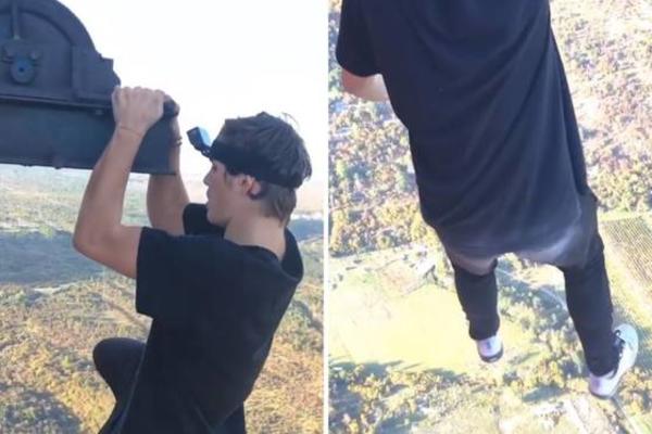 OVAJ DEČKO JE LUD!!! Popeo se na NAJVIŠI TORANJ NA BALKANU i radio ZGIBOVE! (FOTO)