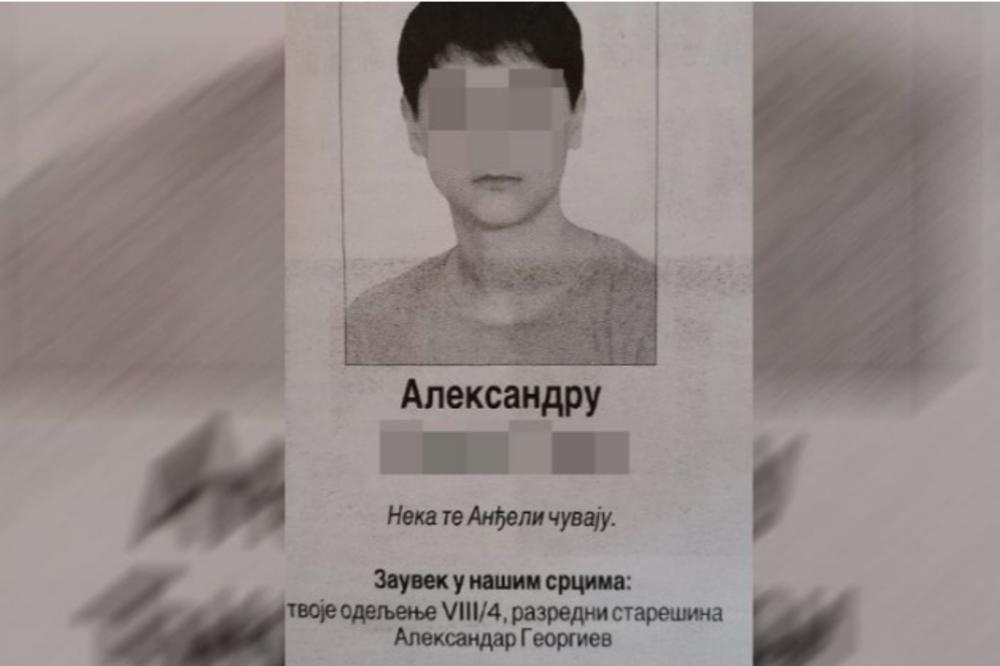 ACA (16) JE UMRO BEŽEĆI OD LOPOVA! Danas su ga sahranili, svako ko je video čitulju ZAPLAKAO JE NA MESTU (FOTO)