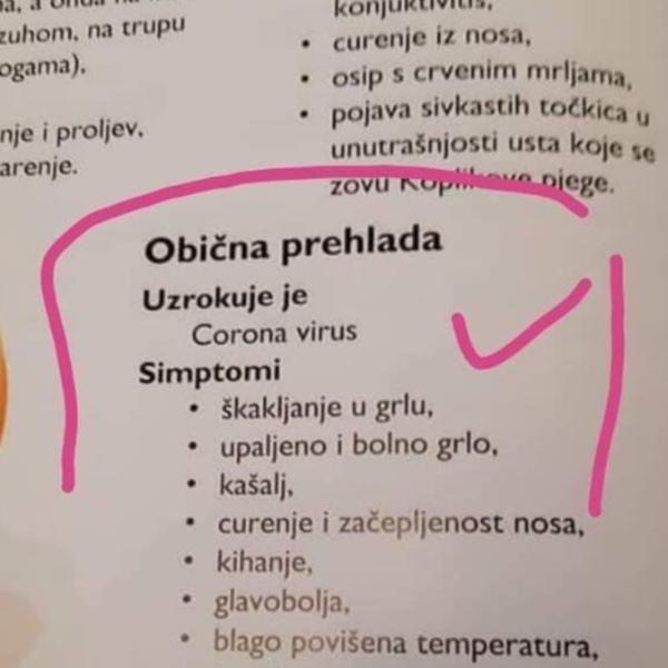 OBIČNU PREHLADU UZROKUJE KORONA? Kada vidite odlomak iz knjige izdate 2008. godine sve će vam biti JASNO KAO DAN!