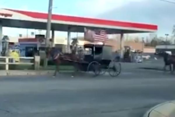 OVO JE UBEDLJIVO NAJLUĐA SCENA U AMERICI VEČERAS: Pogledajte kolonu Amiša koja juri da podrži Trampa! (VIDEO)