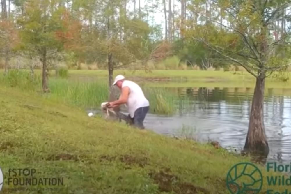 ŠETAO JE SA PSIĆA A ONDA JE IZ VODE IZLETELO OVO JEZIVO STVORENJE: Snimak gledajte na svoju odgovornost! (VIDEO)