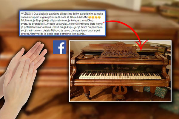 POKLANJAM KLAVIR TALENTOVANOM DETETU KOJE NEMA USLOVE DA GA KUPI: Ova žena je uzdrmala javost u Srbiji! (FOTO)