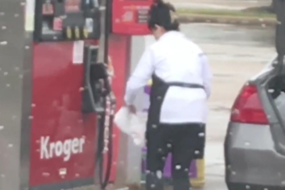 OVA NIJE NORMALNA!!! Šta to radiš, CRNA ŽENO, na benzinskoj pumpi? (VIDEO)