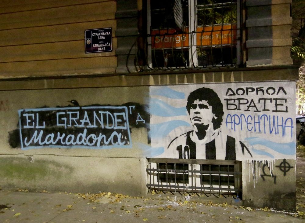 Dijego Maradona, Mural, Beograd, Grafit