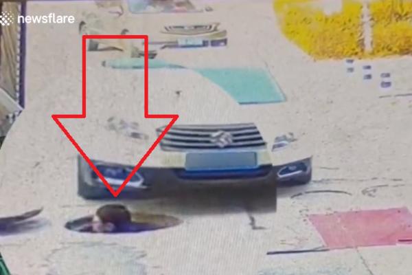 KINEZ PROMOLIO GLAVU IZ KANALIZACIJE PA MU JE GLAVU PREGAZIO AUTO: Stvarno se desilo, POGLEDAJTE! (VIDEO)