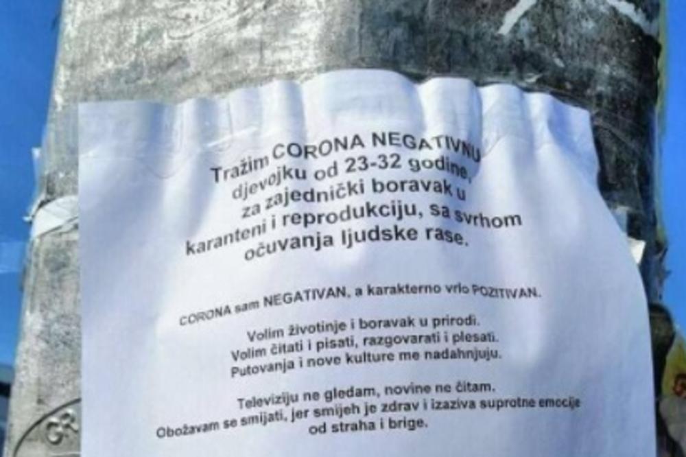 OSVANUO OGLAS NA BANDERI, TIČE SE ŽENA I KORONE! Neven je ovo prosto morao da traži, on je vrlo pozitivan (FOTO)