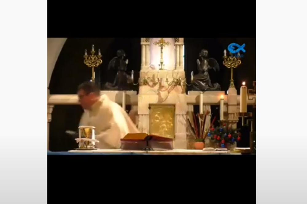 SVEŠTENIK POBEGAO GLAVOM BEZ OBZIRA: Zemljotres prekinuo misu uživo! (VIDEO)