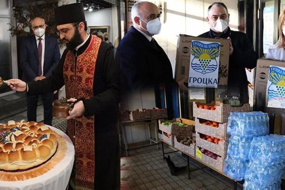 Predsednik opštine Grocka obišao medicinare u kovid ambulanti u Vinči: Poklonima im se zahvalio za sve!