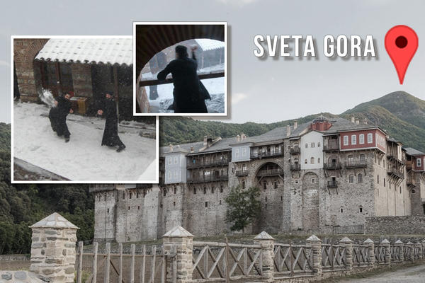 MONASI NA SVETOJ GORI SU ISKORISTILI SNEG, GRUDVALI SE KAO DECA: Ove slike su obišle SVET!