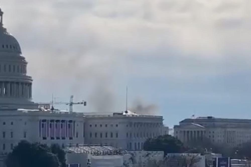 PANIKA! KAPITOL HIL ZABARAKADIRAN ZBOG "SPOLJAŠNJE PRETNJE": Dim kulja iz ZGRADE! (VIDEO)