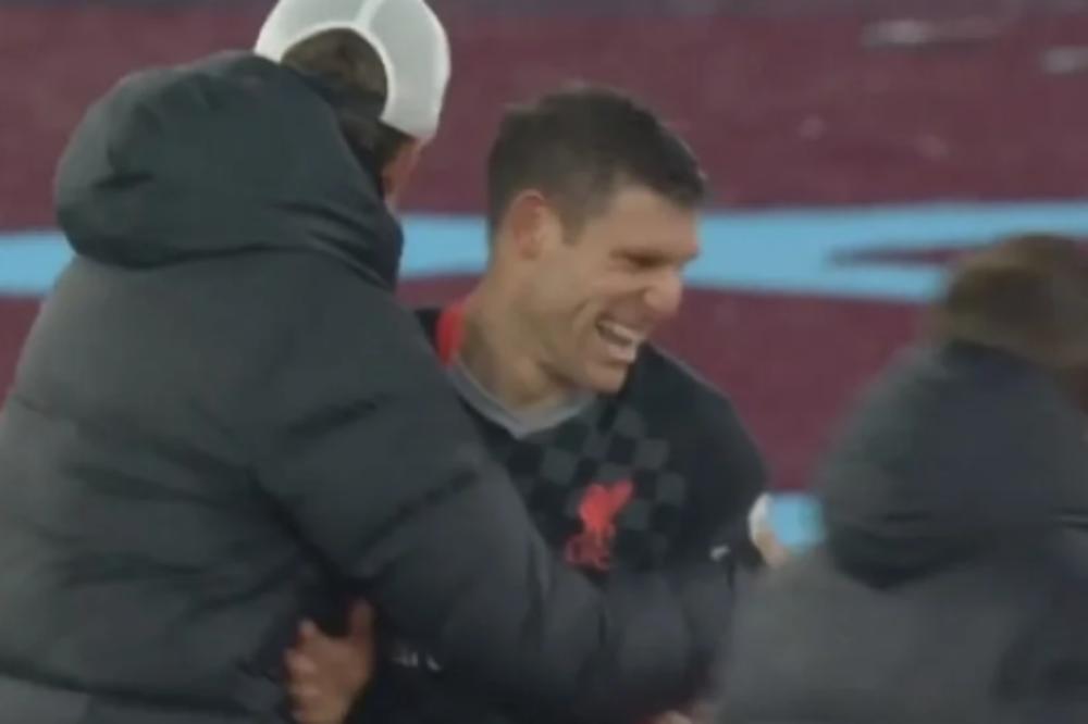 MILNER SE LJUTIO NA KLOPA, A ONDA JE LIVERPUL DAO GOL: Krenuli su odmah da slave zajedno kao mala deca! (VIDEO)