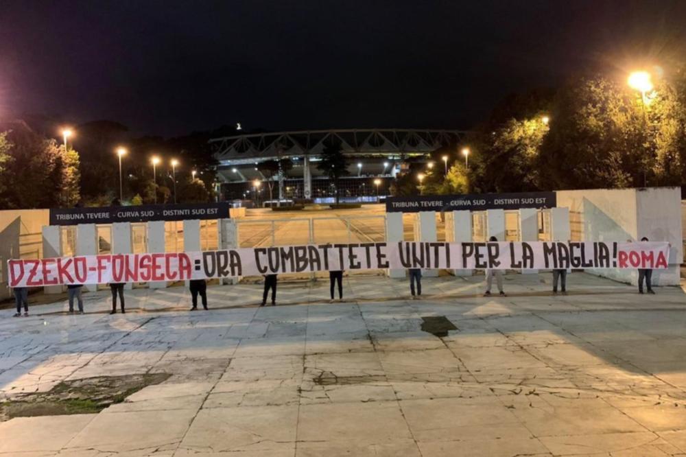 ROMA NIJE NAŠLA KUPCA, DŽEKO OSTAO U RIMU: Navijači "Vučice" poslali poruku kapitenu i treneru! (FOTO)