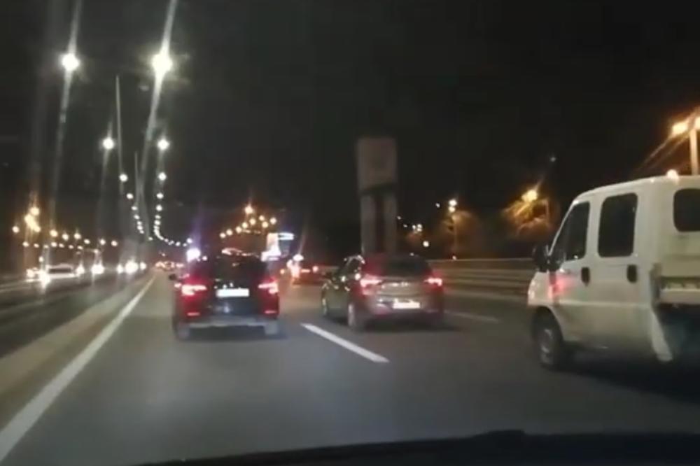 NASILNIČKA VOŽNJA U BEOGRADU: Ludak divljao na auto-putu kroz prestonicu, vozio preko 100 km/h! (VIDEO)