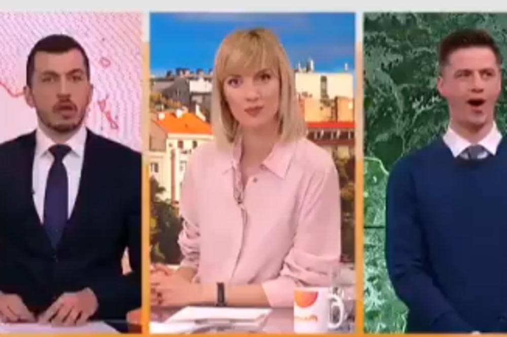 SRPSKA VODITELJKA OSTALA BEZ TEKSTA! Kolega, ŠTA TO RADITE? On je ukapirao, pa se posle VADIO (VIDEO)