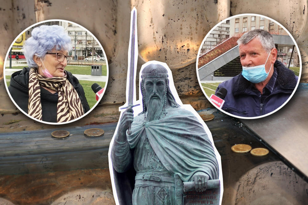 ZAŠTO LJUDI MASOVNO OSTAVLJAJU NOVAC PORED SPOMENIKA STEFANU NEMANJI? Pitali smo posetioce ŠTA SE DEŠAVA (VIDEO)