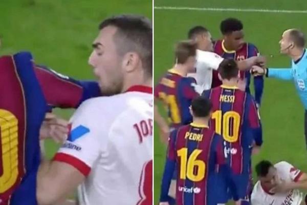 I OVO POKAZUJE KOLIKO JE MESI NEZADOVOLJAN: Opet mu proradio kratak fitilj! Zabo je laktom u lice protivnika?!