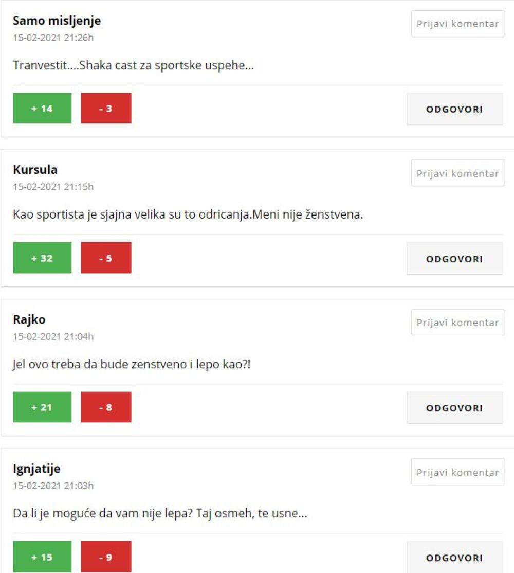 Ivana Španović, Komentari